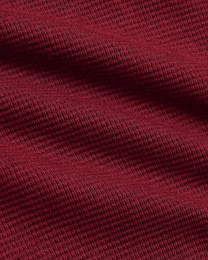 Womens Dark Maroon Waffle Wide Leg Pants