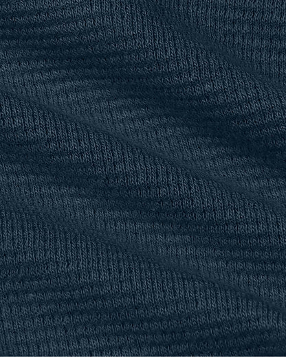 Womens Navy Waffle Wide Leg Pants