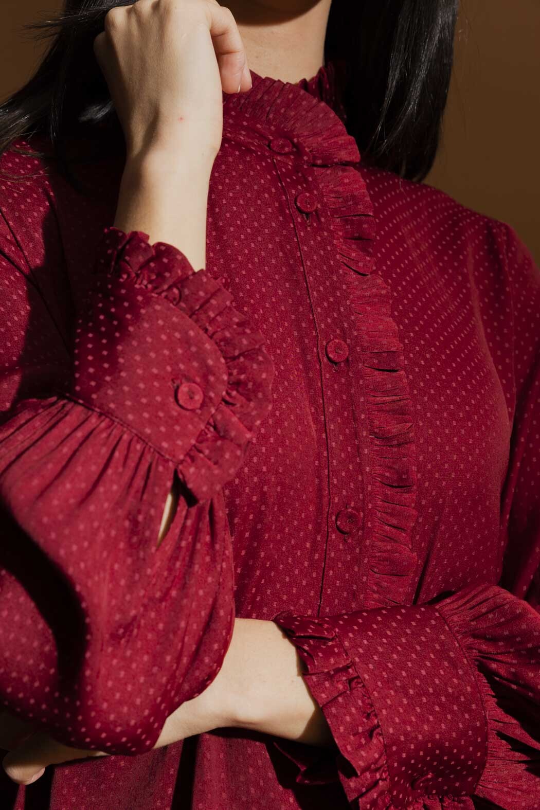 Burgundy Roma Dobby Blouse- Sale