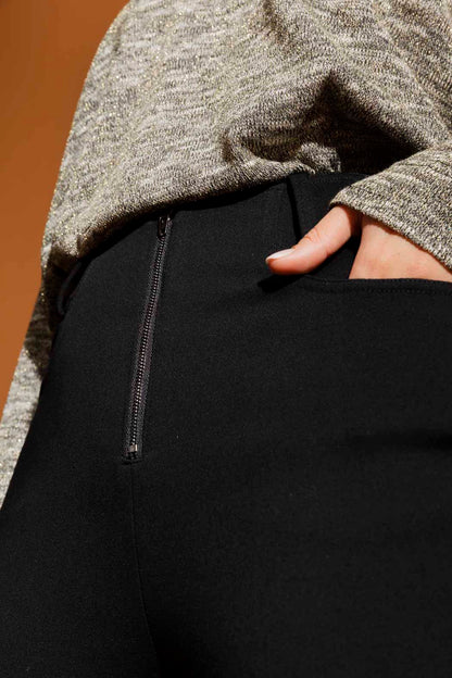 Black Sculpt Black Zip Pant
