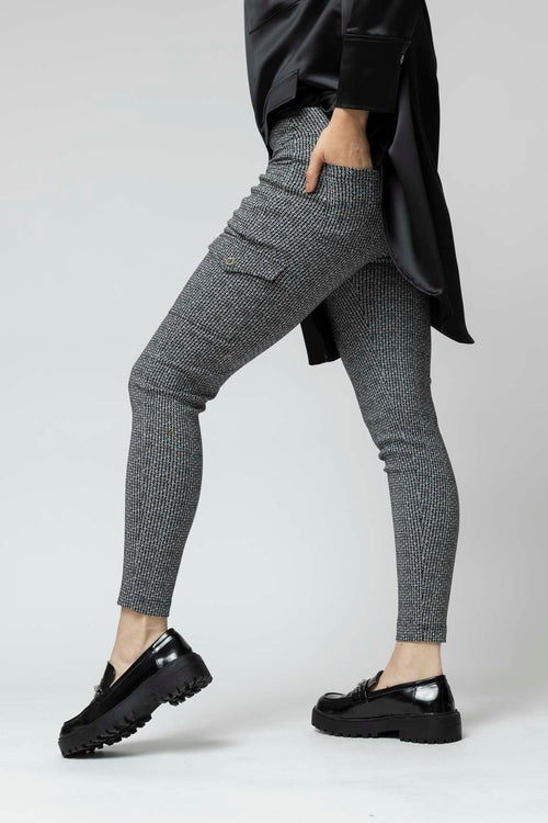 Black White Bengaline Slim Pant