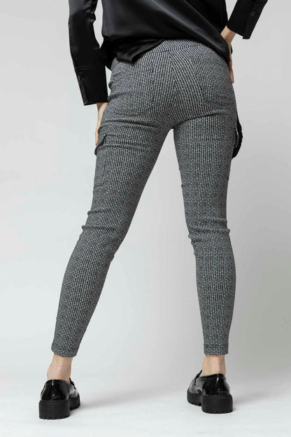 Black White Bengaline Slim Pant
