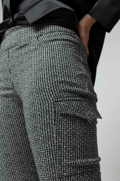 Black White Bengaline Slim Pant