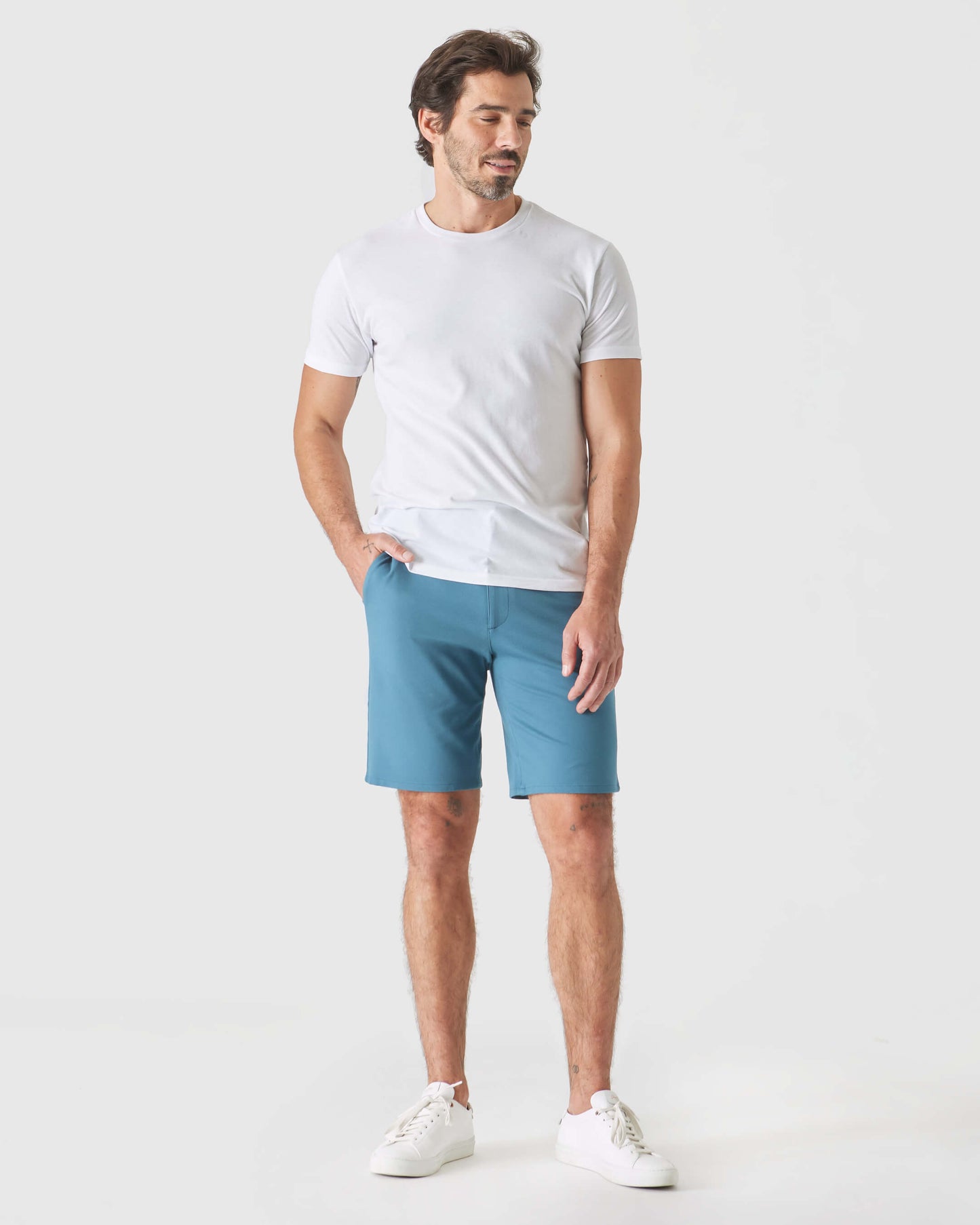 9" Sapphire & Slate Green Comfort Knit Chino Shorts 2-Pack