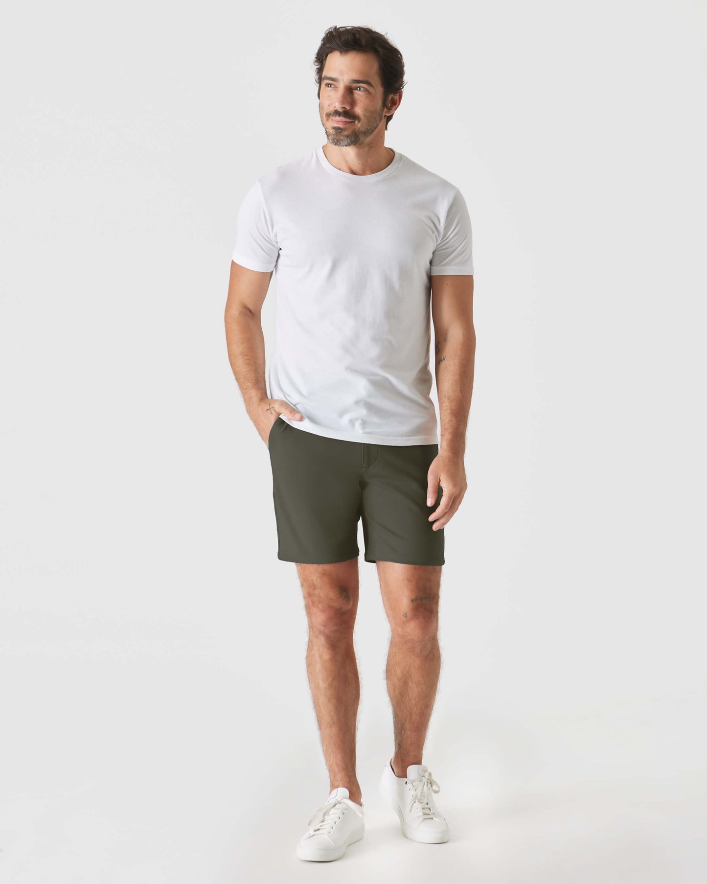 7 Military Green Comfort Knit Chino Short