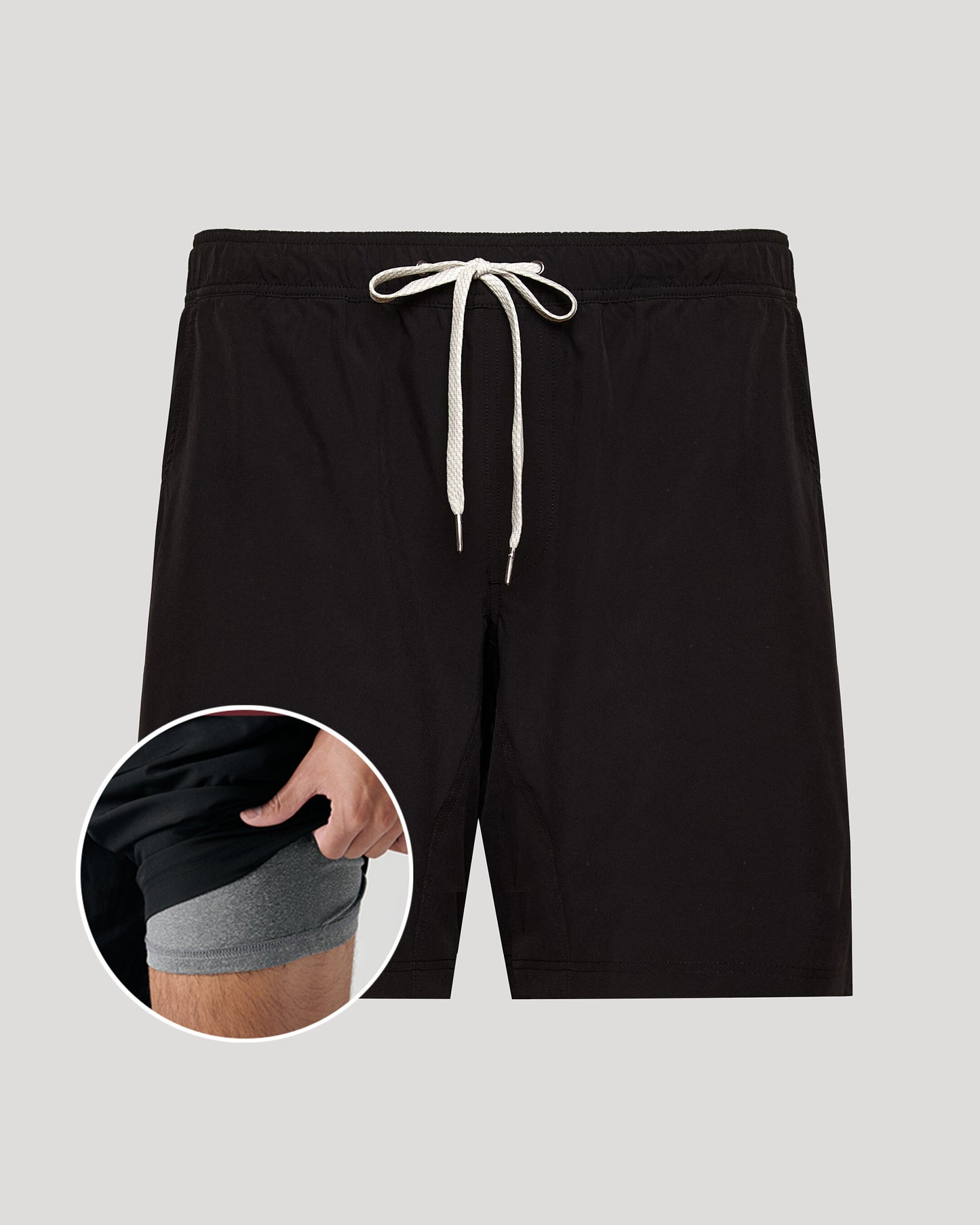 Black 9" Active Quick Dry Shorts