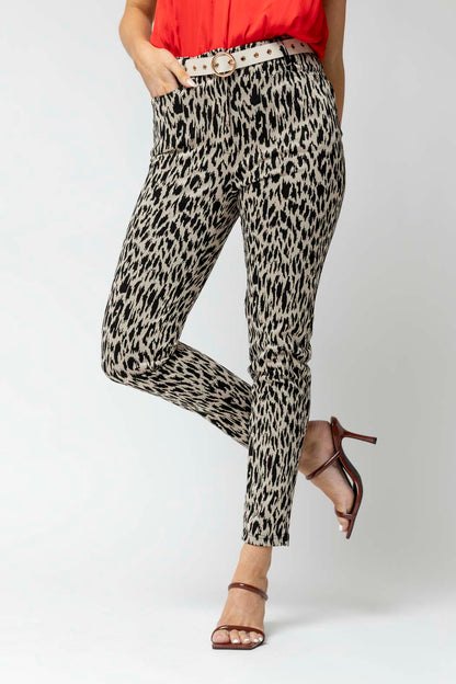 Black Animal Slim Leg Pant