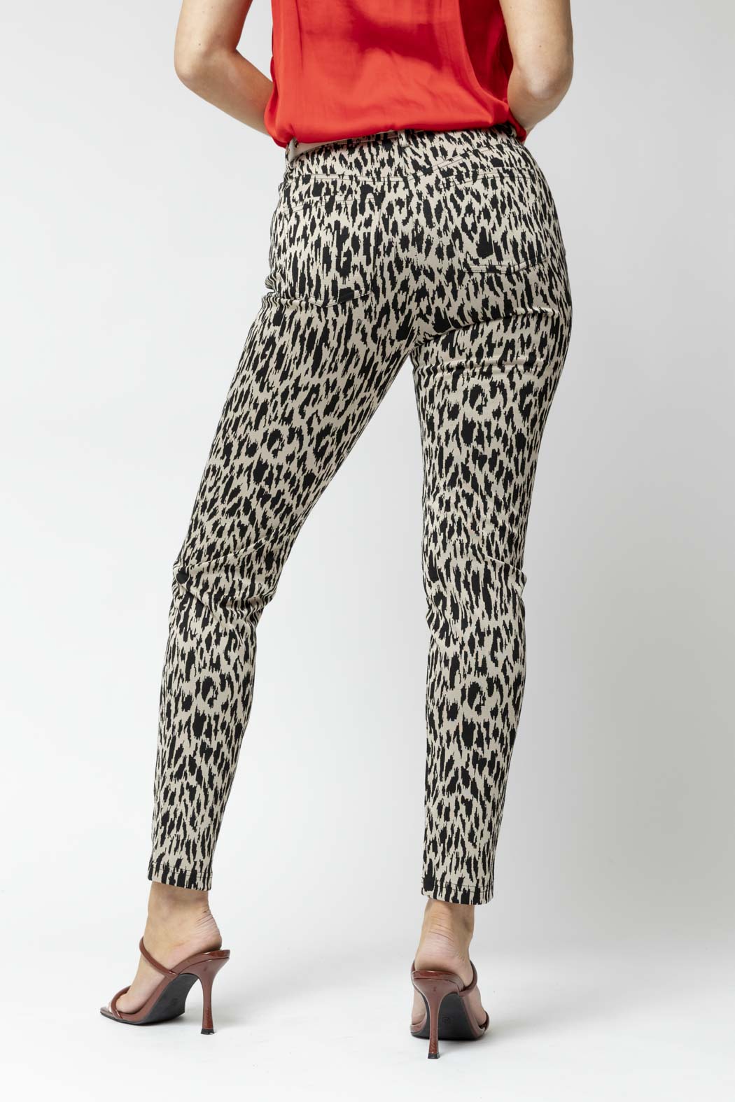 Black Animal Slim Leg Pant