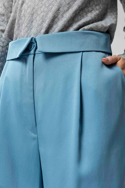 Blue Shimmer Paperbag Pants