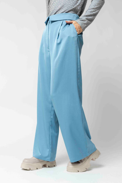 Blue Shimmer Paperbag Pants