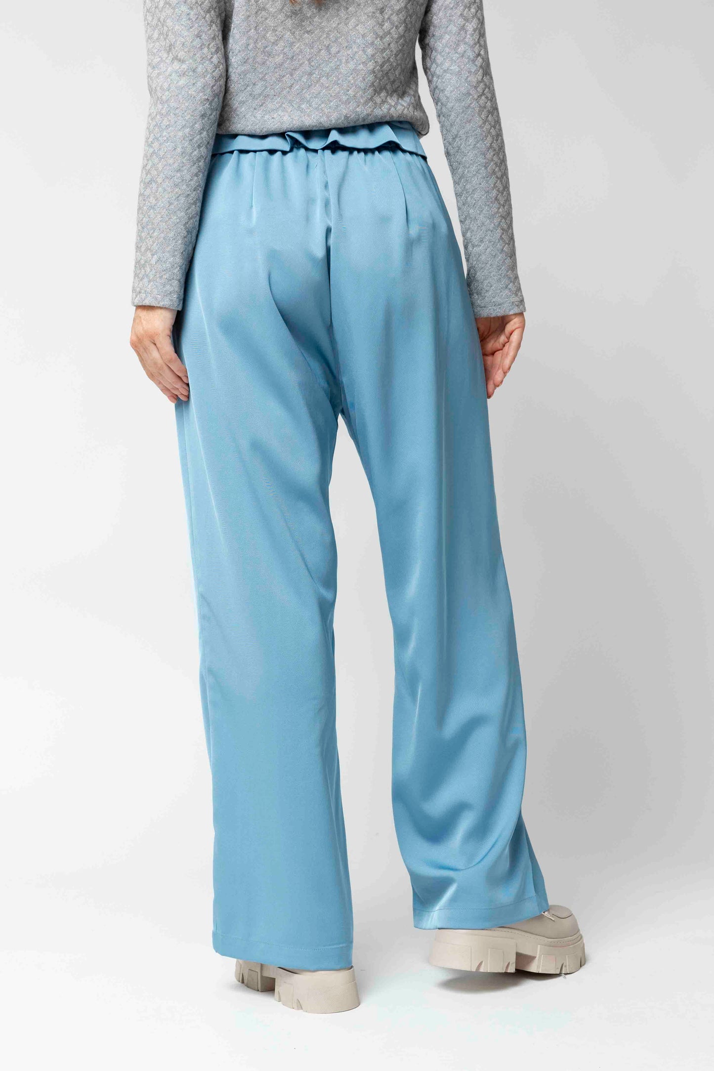 Blue Shimmer Paperbag Pants