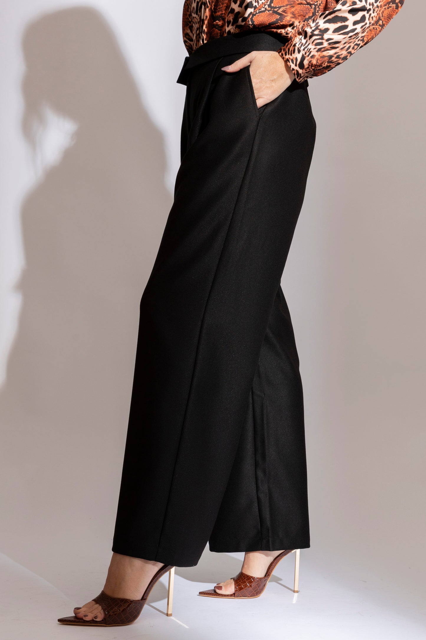 Black Twill Paperbag Pant
