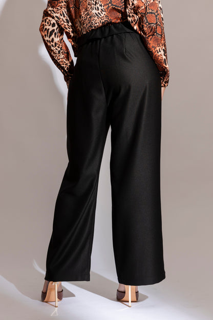 Black Twill Paperbag Pant