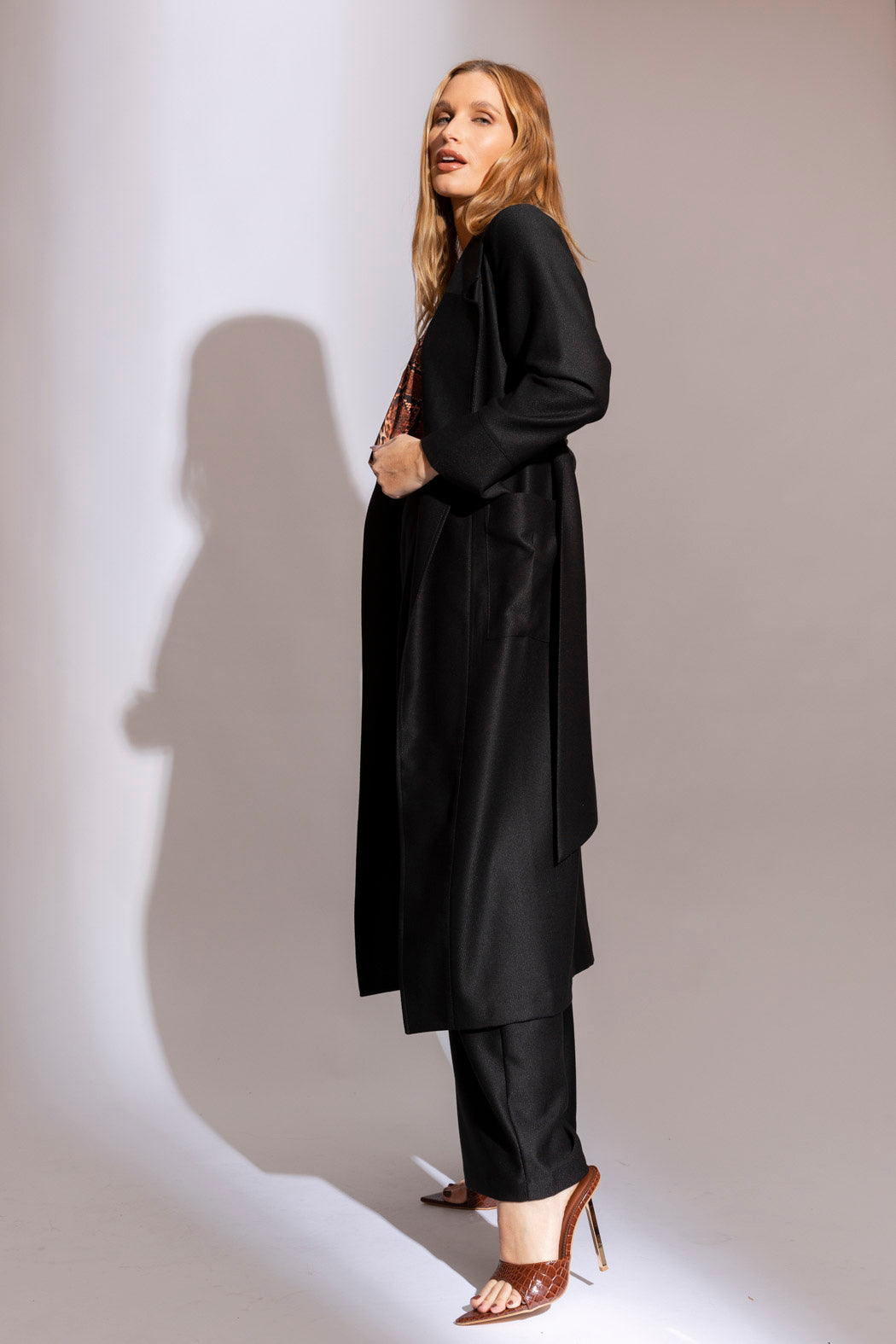 Black Twill Trench Coat