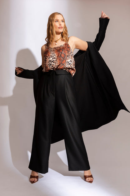 Black Twill Paperbag Pant