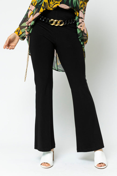 Black Jersey Stretch Flared Pant