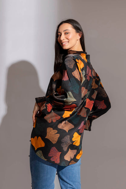 Black Leaf Femme Blogger Shirt
