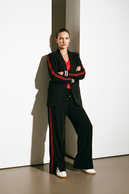 Black Euro Pintuck Sport Pant