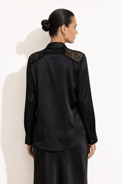 Black Glow Lace Blogger Shirt