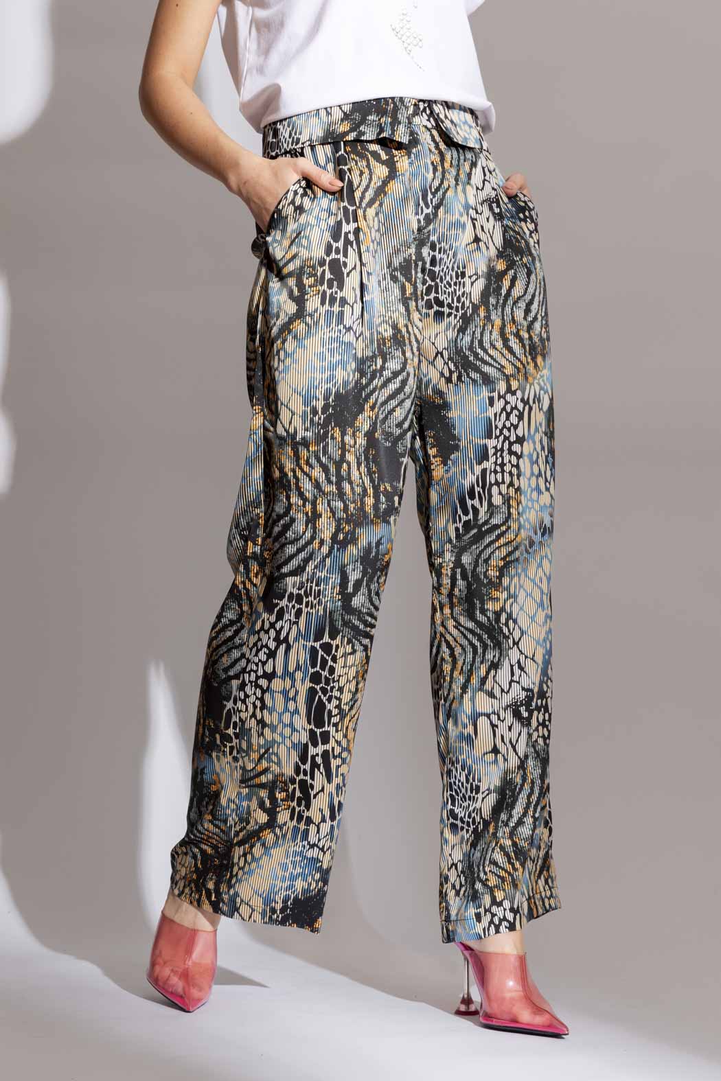 Blue Stripe Paperbag Pant