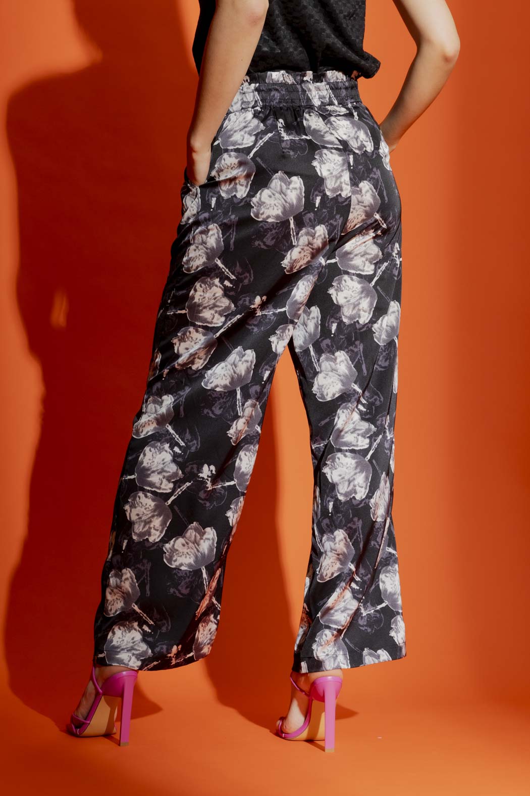 Black Floral Vogue Pants