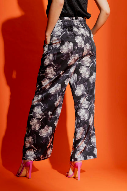 Black Floral Vogue Pants