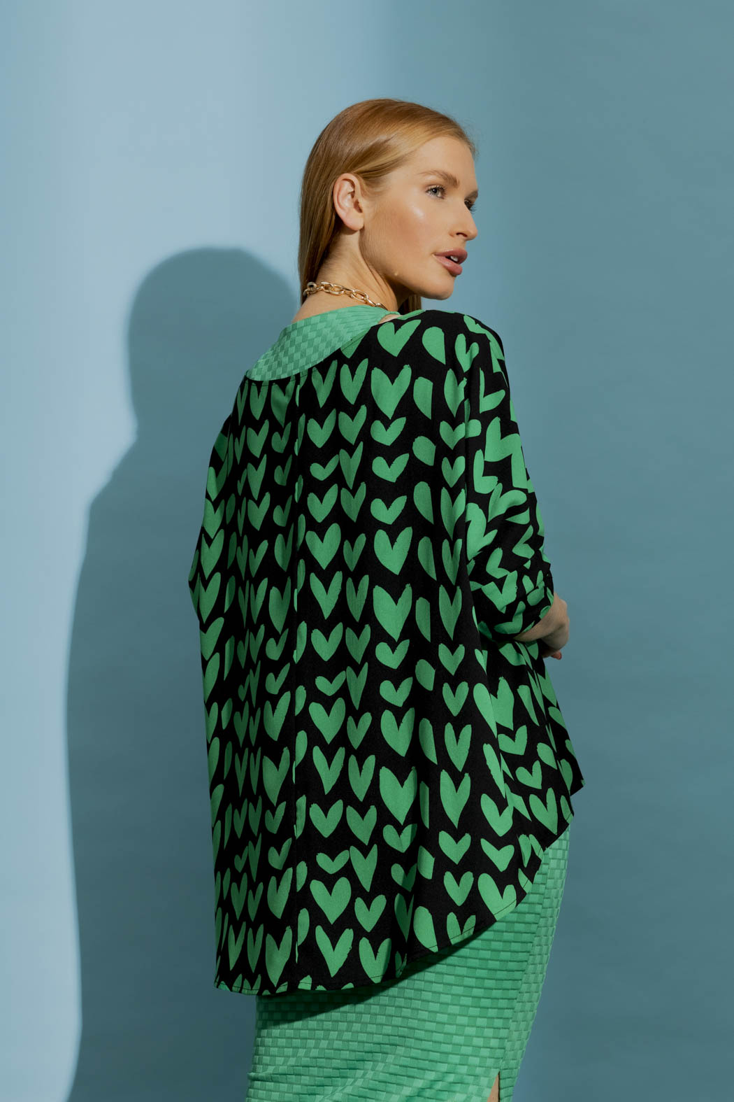 Black/green Hi-low Top