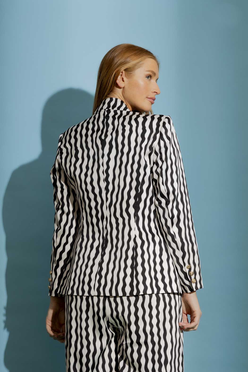 Black / White Stripe Sisca Blazer