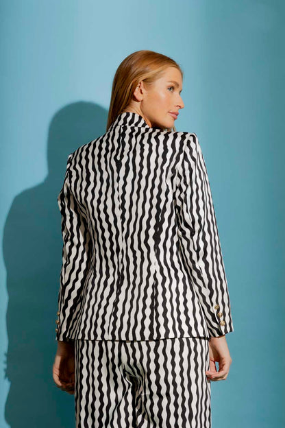 Black / White Stripe Sisca Blazer