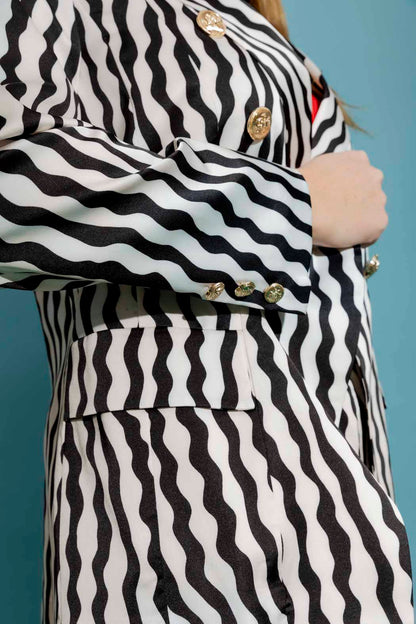 Black / White Stripe Sisca Blazer
