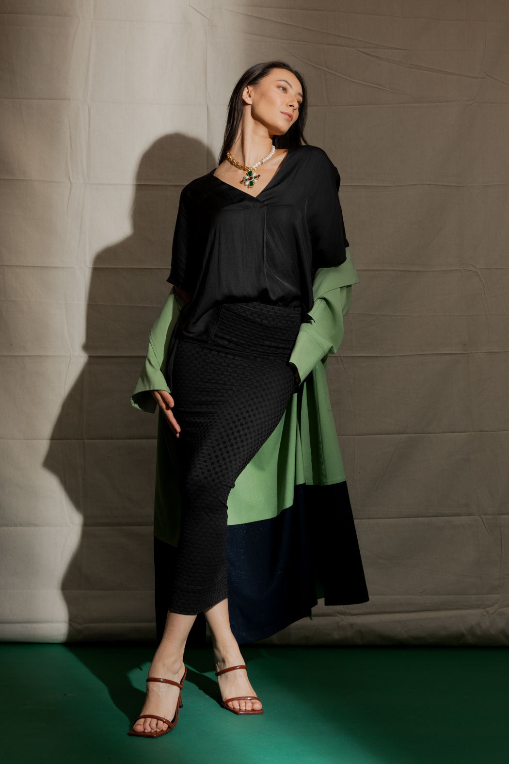 Black Silky Bondi Top