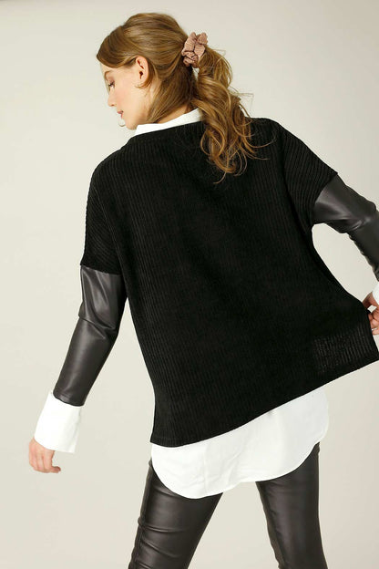 Black Velour Delta Jumper