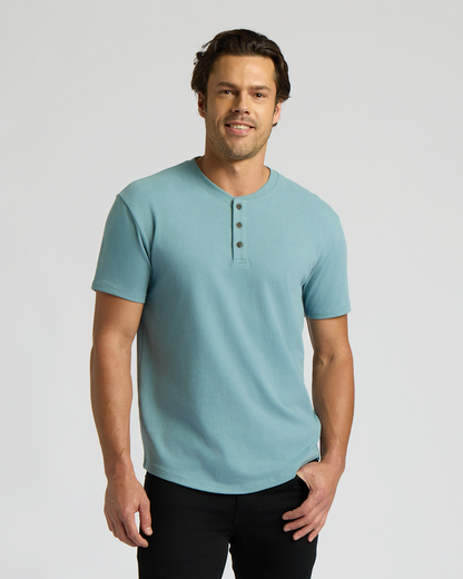 Heavyweight Curved Hem Henley 3-Pack