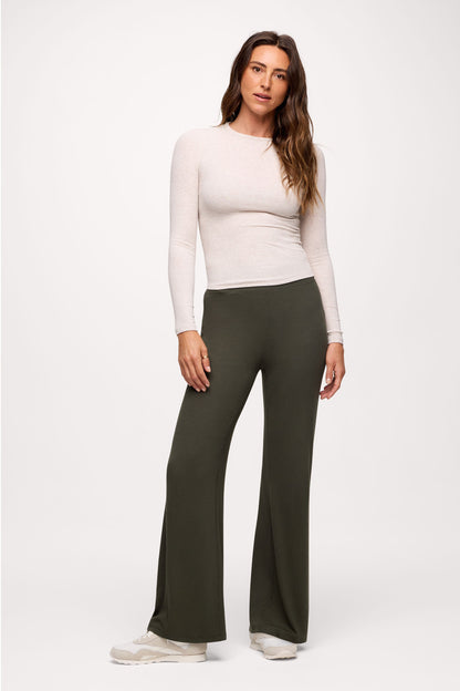Slinky Rib Long Sleeve Shirt | Heather Fog