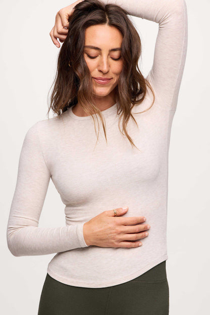 Slinky Rib Long Sleeve Shirt | Heather Fog