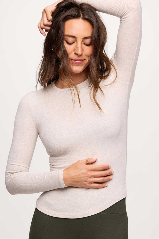 Slinky Rib Long Sleeve Shirt | Heather Fog