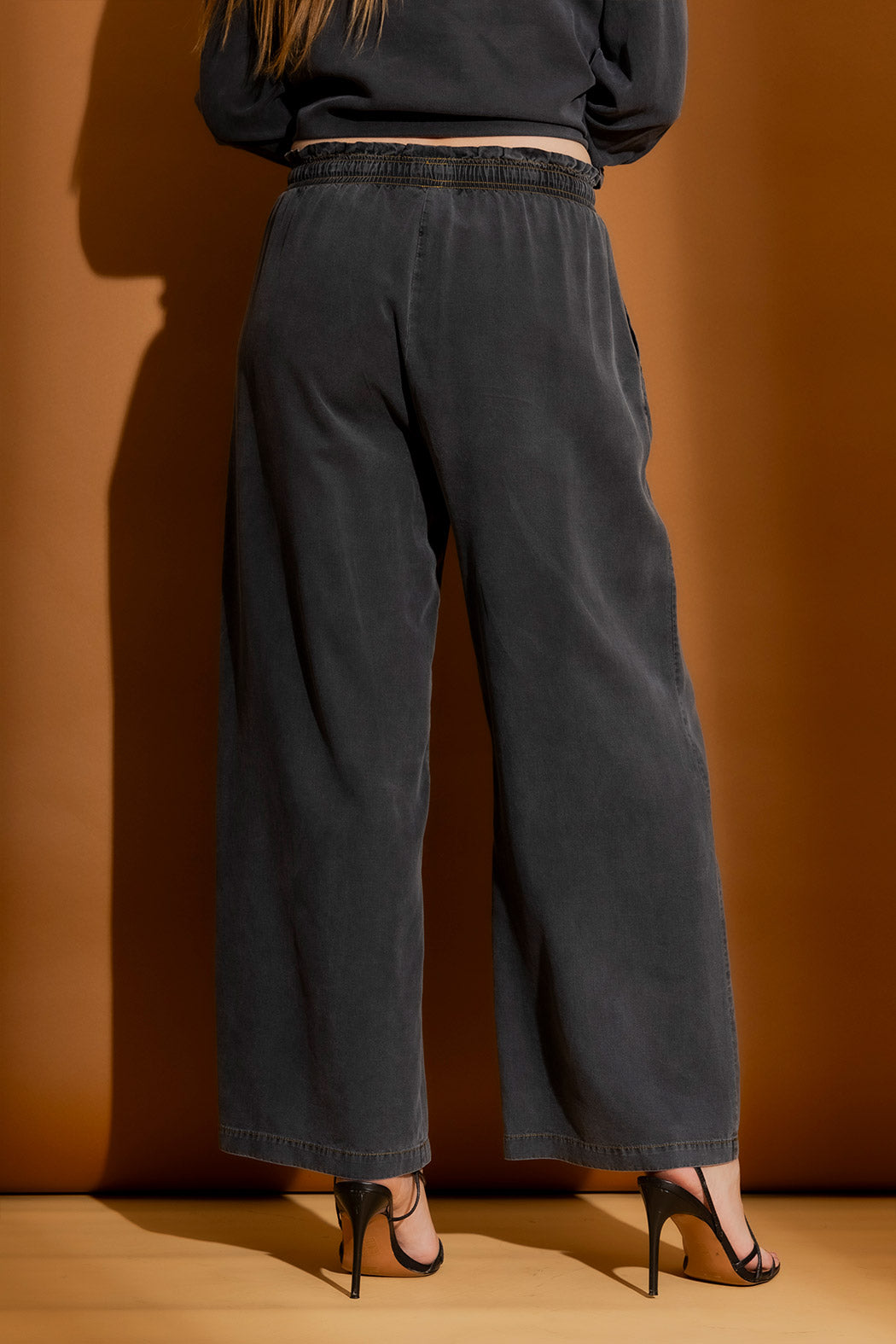 Black Washed Tencel Cargo Pant