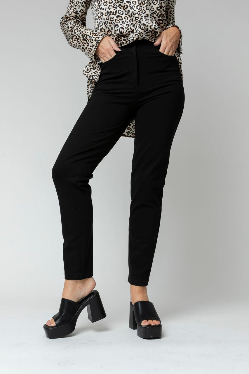 Black Ponte Easy Fit Pant