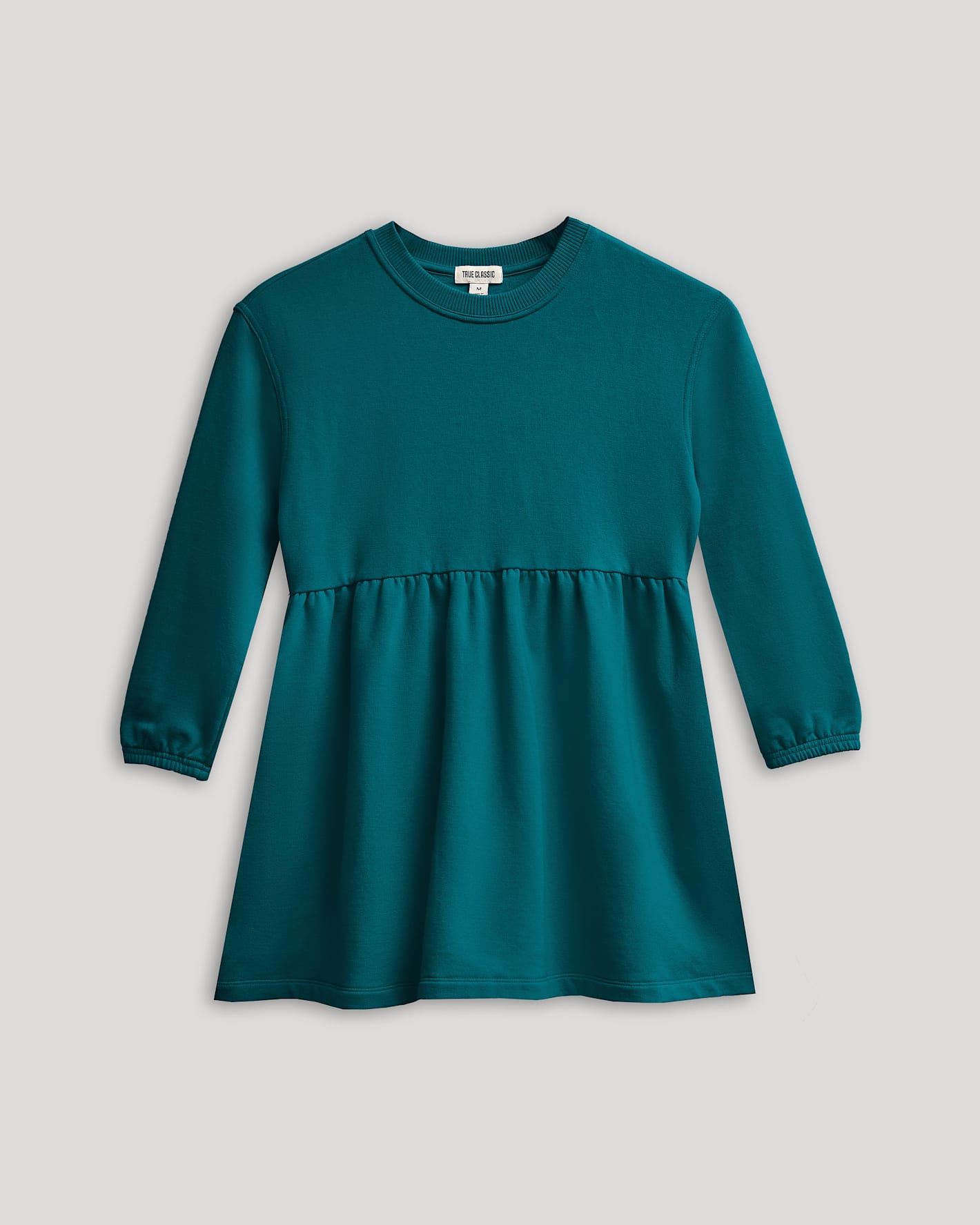 Girls Deep Emerald Long Sleeve Fleece Dress