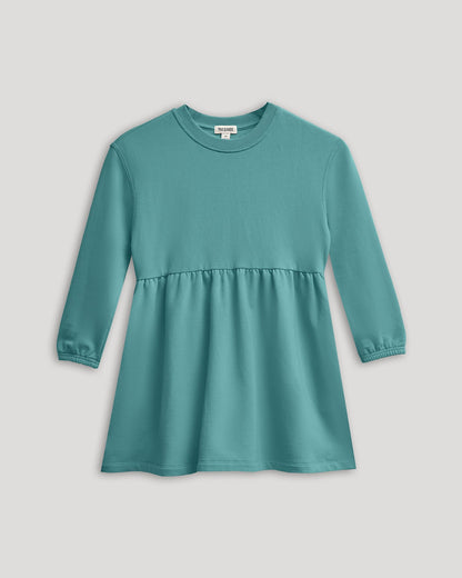 Girls Stormcloud Long Sleeve Fleece Dress