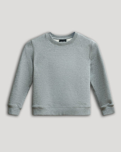 Boys' Medium Heather Gray Fleece Crew Neck