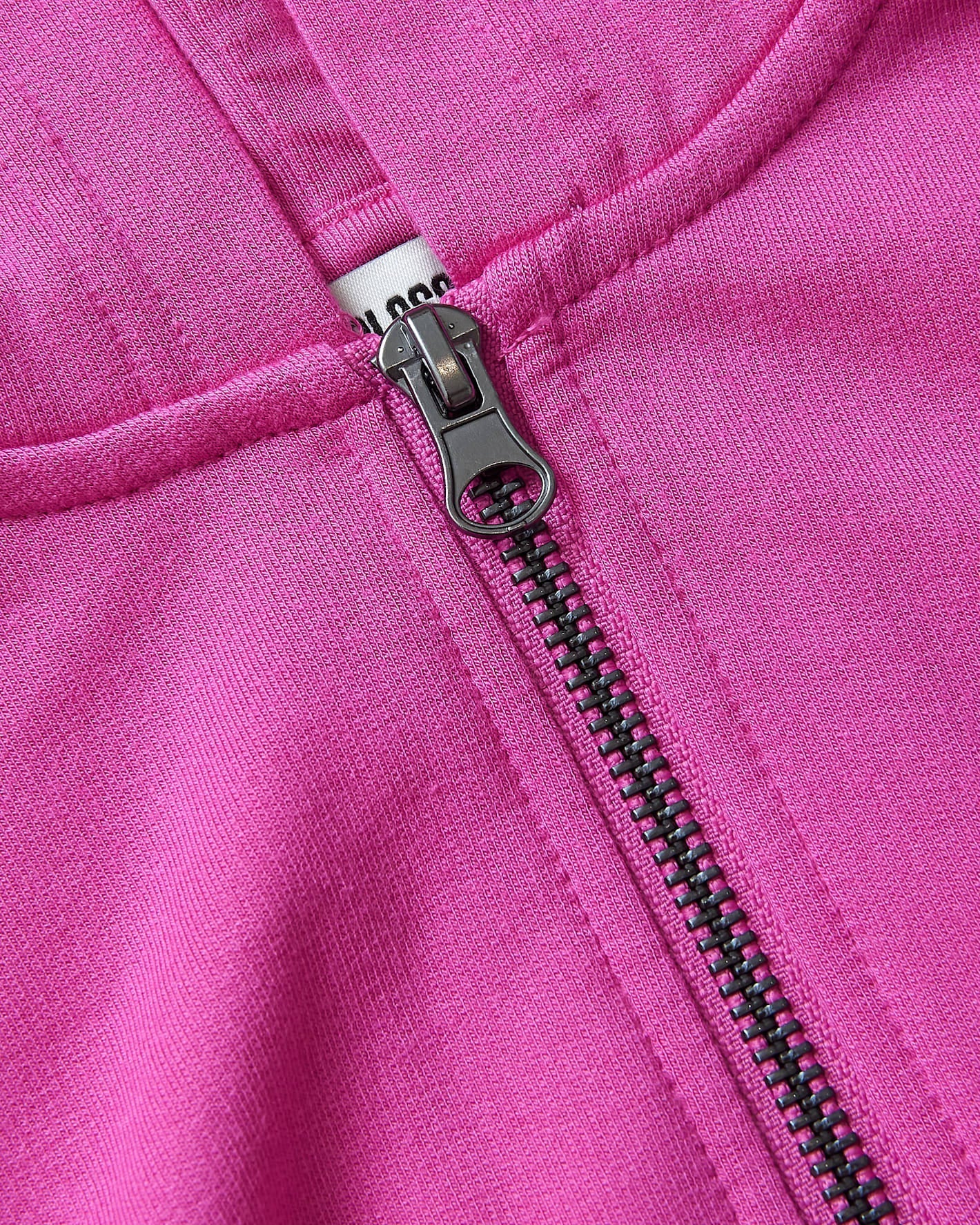 Girls Electric Fuchsia Cropped Zip Hoodie