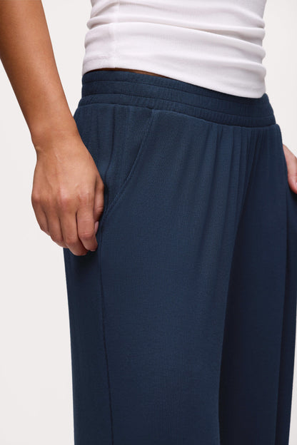 Slinky Rib Lounge Pant | Navy