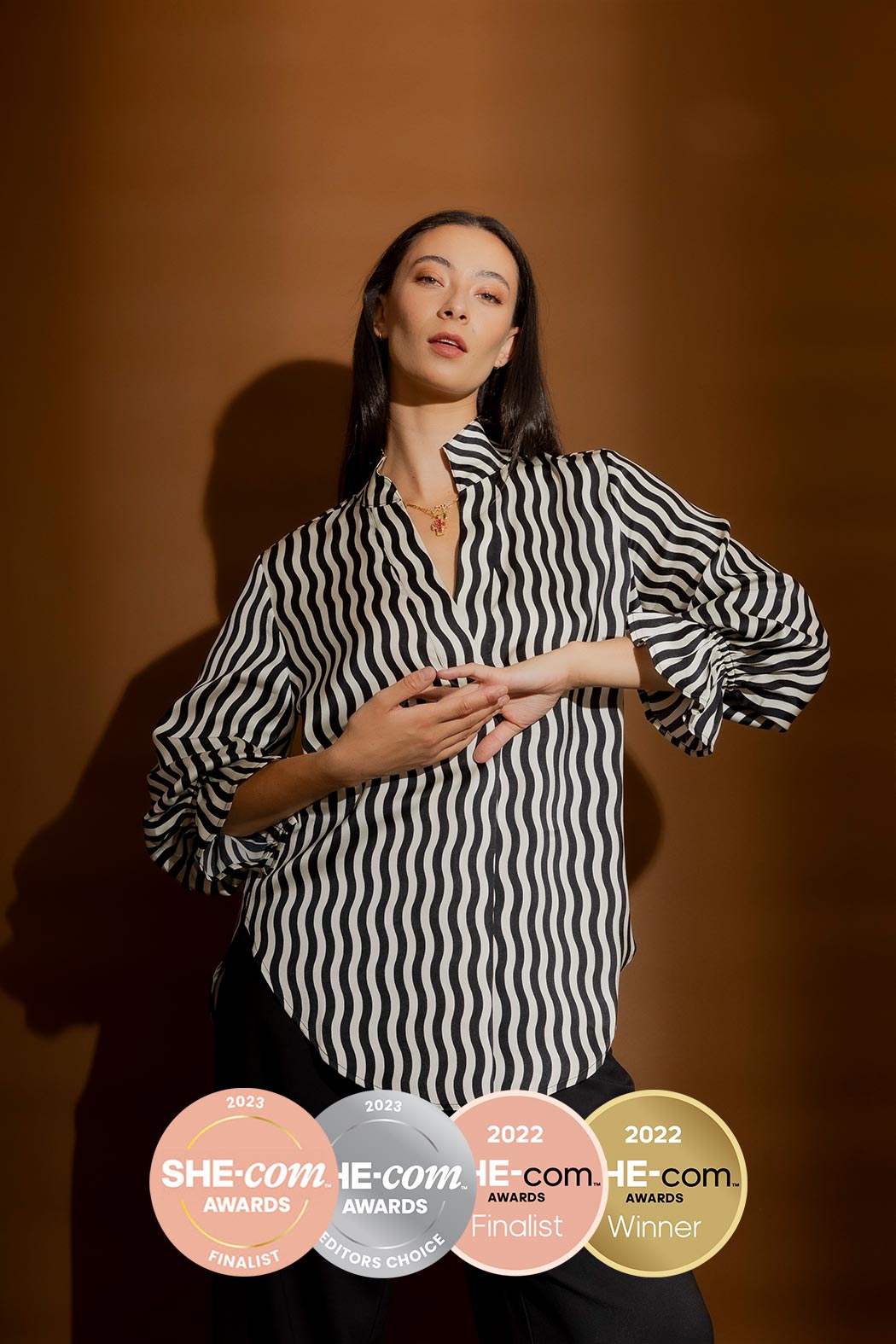 Black/White Stripe Femme Blogger Shirt