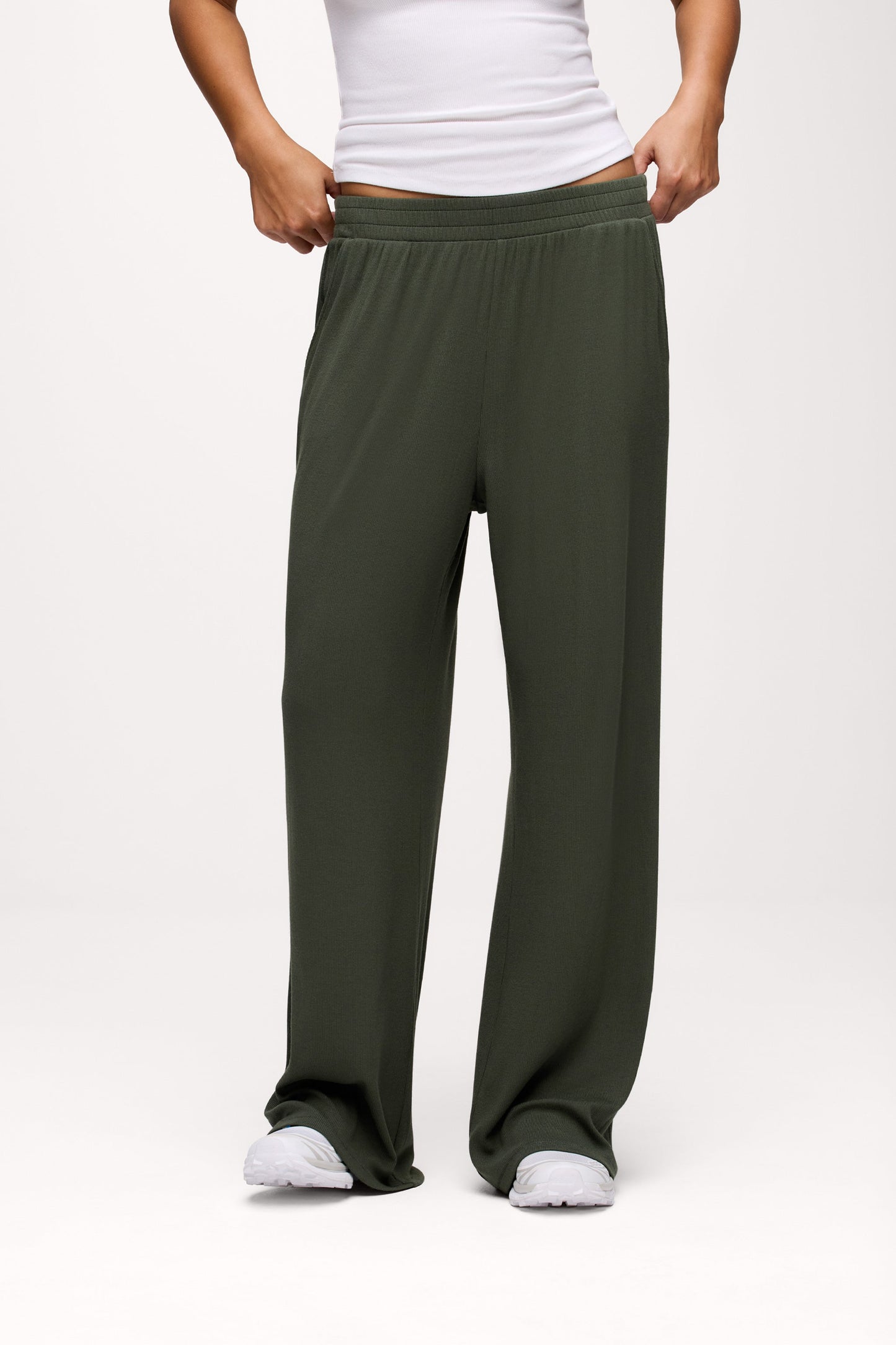 Slinky Rib Lounge Pant | Darkest Olive