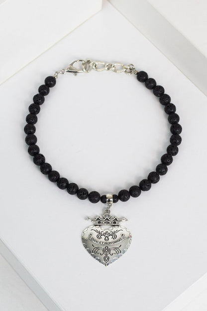 Black Lava Heart Necklace
