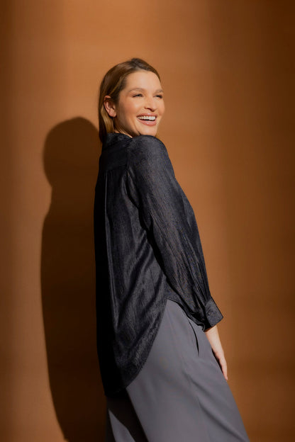 Black Chambray Brit Blogger Shirt