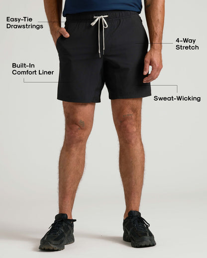 7" All Black Active Quick Dry Shorts 3-Pack