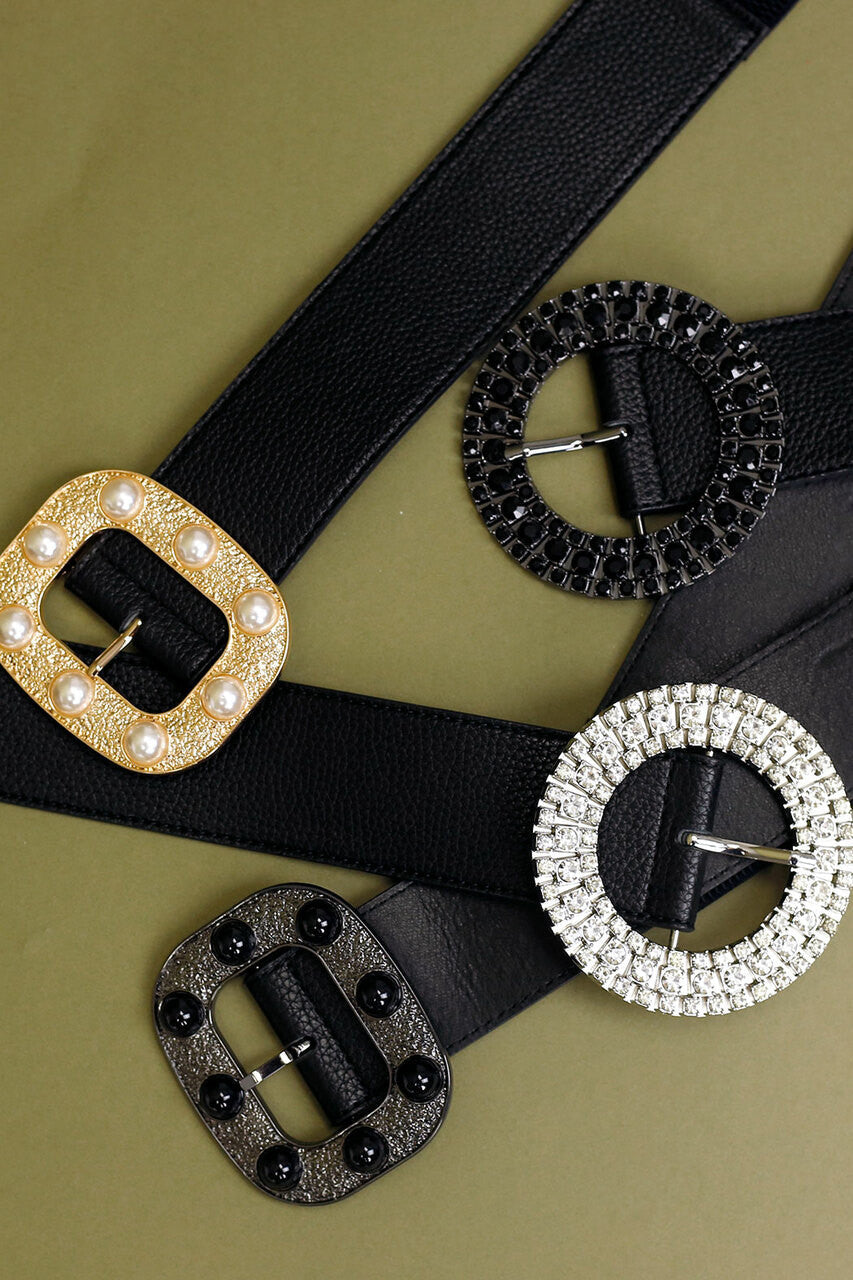 Black Diamante Belt