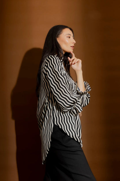 Black/White Stripe Femme Blogger Shirt